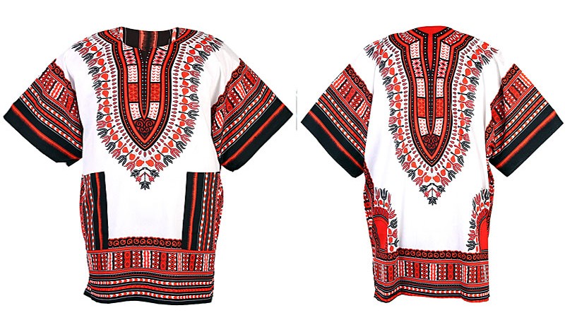 Camicia emaglietta dashiki bianca e rossa  | Yamado / Angelina