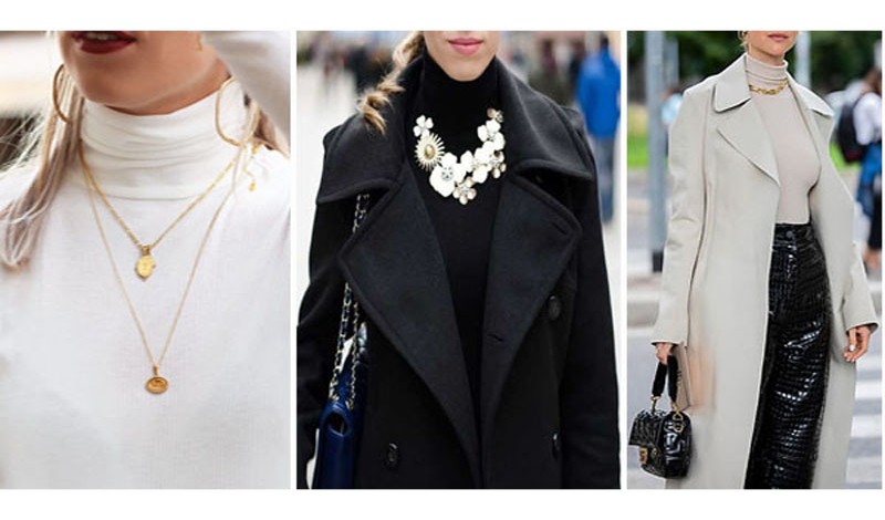 Autumn-winter, which necklace to wear with a turtleneck?