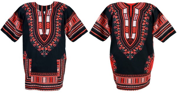 Camisa y camiseta dashiki negra y roja | Yamado / Angelina