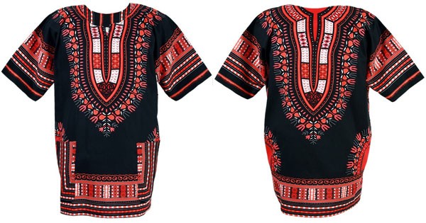 Black and red dashiki shirt & T-shirt | Yamado / Angelina