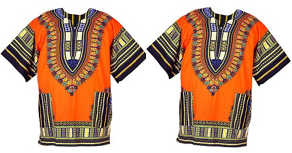 Camicia e Maglietta Dashiki arancione | Yamado / Angelina