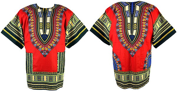 Camisa y camiseta Dashiki roja | Yamado / Angelina