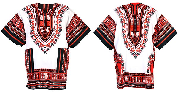 White and red dashiki shirt & T-shirt | Yamado / Angelina