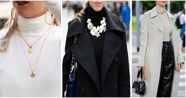Autumn-winter, which necklace to wear with a turtleneck?
